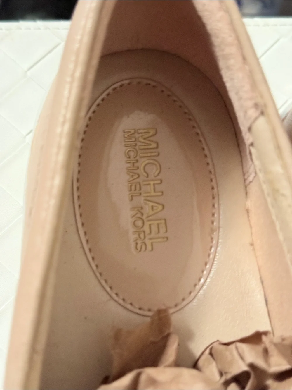 MICHAEL Michael Kors Keaton Studded Leather Slip On Sneakers Blush Pink Gold 9M
